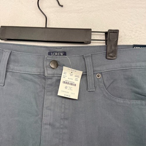 J Crew Pants Mens 36x32 Blue Chino Khaki Garment Dyed Straight MSRP $128 NEW - Picture 4 of 11