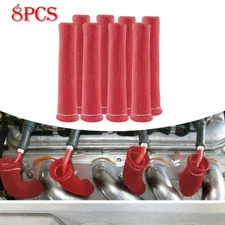 6" 2500° Red Spark Plug Wire Boots Protector Sleeve Heat Shield Cover For LS1/2
