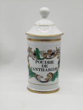 Pot À Pharmacie Porcelaine Limoges Au Pot De Galien Poudre De Cantharide 