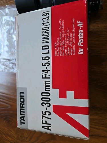 Tamron AF 75-300mm f/4-5.6 LD Tele-Macro 1:3.9 Camera Lens For Pentax AF In Box - Picture 9 of 9