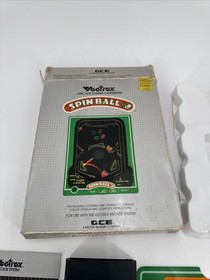 Vectrex SpinBall Complete CIB Video Game Cartridge Manual Overlay 1983 TESTED