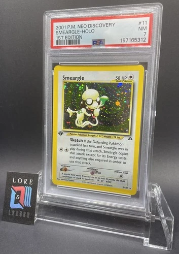 Smeargle 11/75 HOLO RARE Neo Discovery 1ST EDITION PSA 7