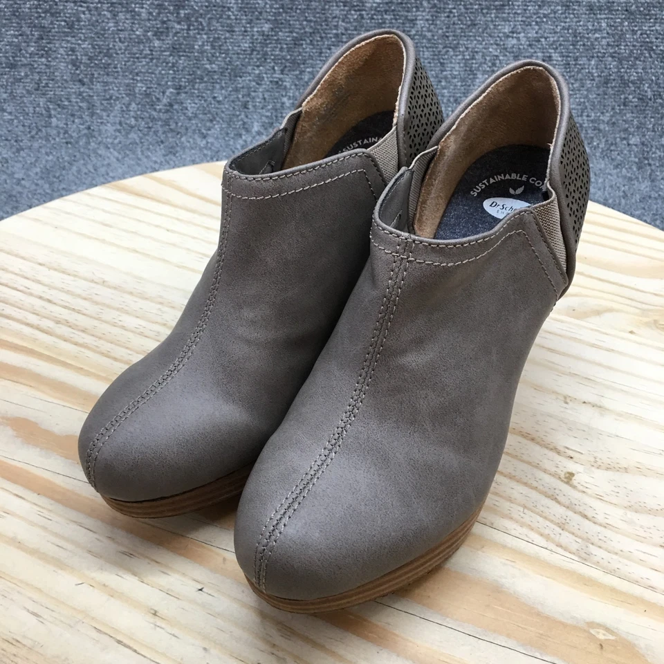 Dr Scholls Botas Mujer 8 M Harlow Sin Cordones Cuña Botines Gris Imitación Cuero Foto 3 de 4