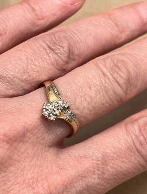 Wunderschöner Vintage 585/14 Karat Gelbgold Diamant Ring Größe 8 - 8,25 ~ 3,4 Gramm
