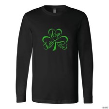St. Patrick’s Day Faith Hope Love Shamrock Unisex T-Shirt -- Freeship