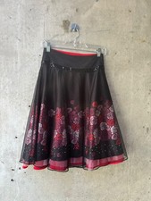 Limited Too Floral Rose Print Sheer Overlay Skirt