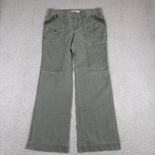 Vintage Y2K Tommy Hilfiger Zip Pocket Cargo Utility Wide Leg Pants Green Size 10