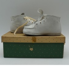 Stride Rite Baby Shoes White Size 3 Leather with Box 1950's