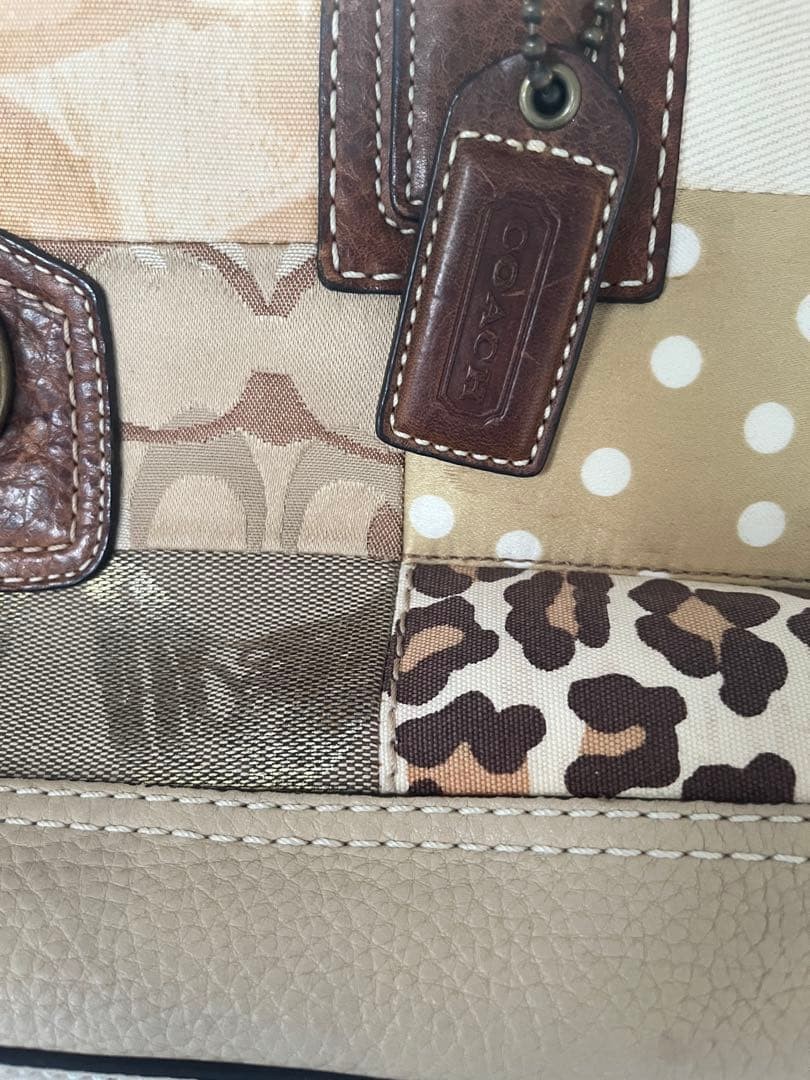 Coach Suede Patchwork Turnlock Bag Multi Color Ze… - image 14