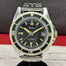 Vintage Sears Diver Selfwinding Watch Date Indicator ALL S.S. Wristwatch Swiss