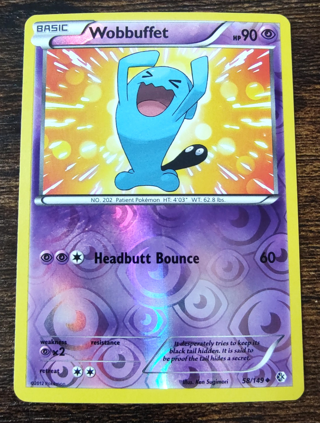 Wobbuffet 58/149 Boundaries Crossed Reverse Holo Pokémon Card NM