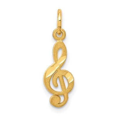10k Gelbgold kleiner Violinschlüssel Charm Anhänger L 20mm, B 5mm