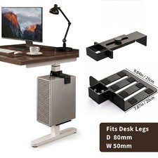 Under Desk CPU Stand Adjustable Rolling PC Tower Holder Wheels No Drill Mount