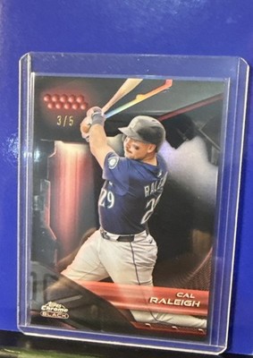2026 Topps Chrome Black Cal Raleigh 3/5 Red Mariners