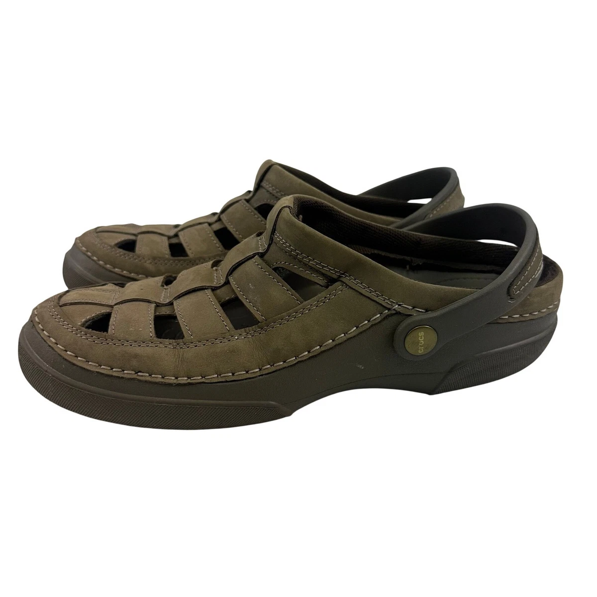 Crocs Mens Yukon Fisherman‎ Sandals Brown Size 12 Crocs Fisherman Brown Sandals for Men for sale | eBay main image 2