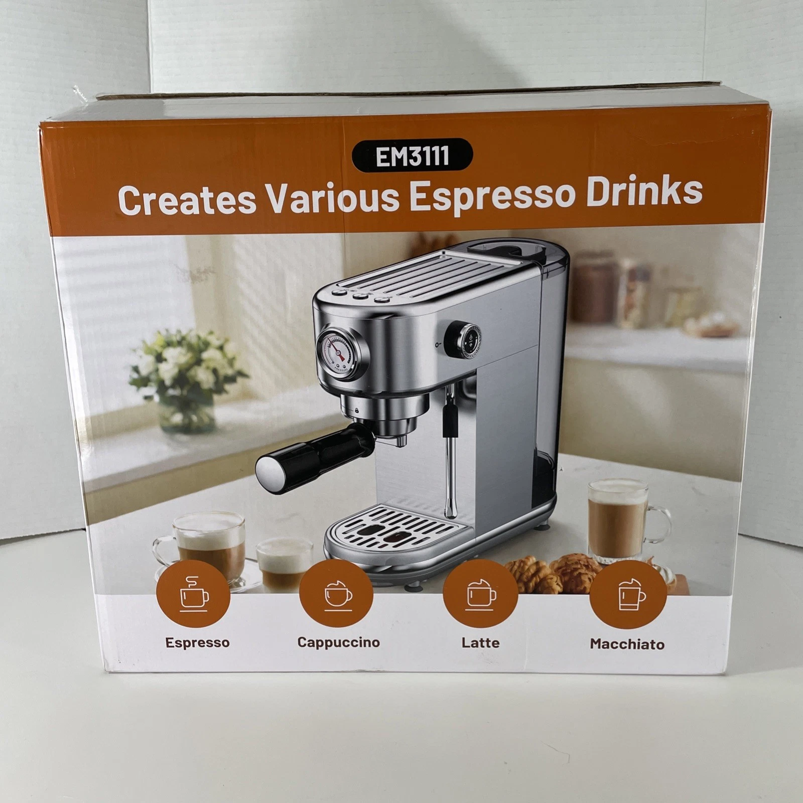 Espresso Machine with Milk Frother, 20 Bar Pressure Espresso Maker, Automatic...