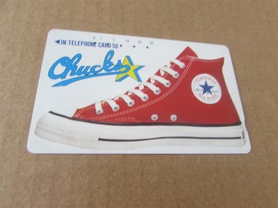 CHUCKS CONVERSE ALL STAR SCHUH WERBUNG AUF GEBRAUCHTER TELEFONKARTE AUS JAPAN