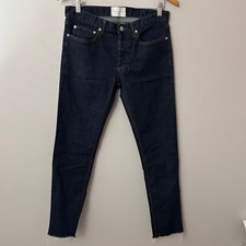 Sandro Paris Etroit Slim Fit Jeans Womens 31 Dark Indigo Raw Hem France