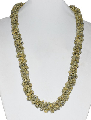 Vintage Green Thick 14-18mm Braided Small Conch Shells on Ribbon 30'' Necklace
