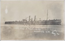 MAZATLAN Mexico RPPC Antique Naka Photo THE STRANDED MORELOS Postcard