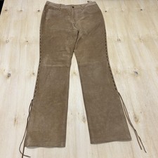 Vintage Y2K Suede Leather Pants Womens 8 Brow...