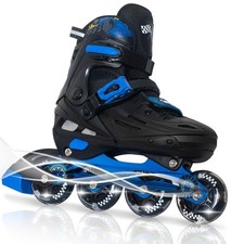 Inline Skates Boys  Girls Youth, 4 Size Adjustable, Flashing Wheels, Kids 6-12