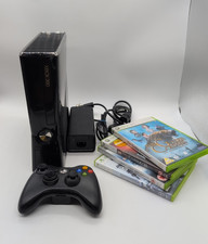 Xbox 360 Slim 250 GB with Controller Power Supply & Games - Fully Tested