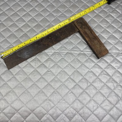 VTG STANLEY (SW) TRY SQUARE 12'' CAPTENTER'S TOOL Brass Inlay On Handle USA  