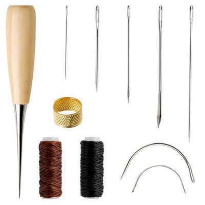 Leder Reparatur Set 11-teilig Leder Nähwerkzeuge gewachster Faden und Nadeln | HXC Lea