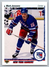 1990-91 Upper Deck #298 Mark Janssens Rookie Card New York Rangers