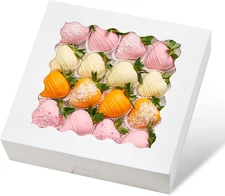 9 X 9 X 2.5 Inch Bakery Boxes, 20 Pack Auto-Popup Pie Boxes with Window, White C