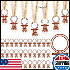 Beeveer 50 Pcs Green Leaf Baby Pacifiers Baby Shower Acrylic Pacifiers Necklace