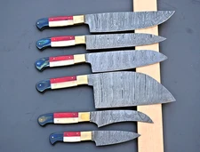 Custom Made Hand Forged Damascus Steel Blade CHEF KNIFE SET Kitchen Knives 1911