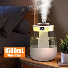 1500ml Humidifiers for Bedroom Large Room Office Cool Mist Air Humidifier Indoor