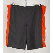 Nike Swim Shorts Mens XL Grey Orange Colorblock Mesh Lined Activewear Trunk