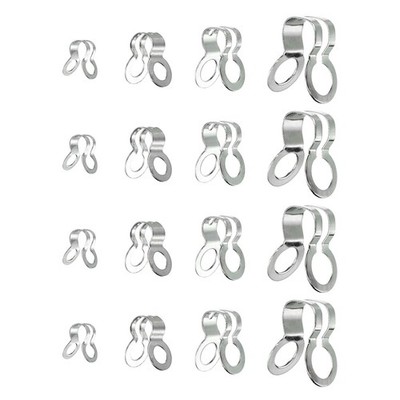 100Pcs Ball Chain Connectors Stainless Steel Double Ring Pull Chain Loop Clasps
