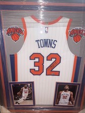 “Karl-Anthony Towns autographed Knicks jersey framed Fanatics Authentic 2/5