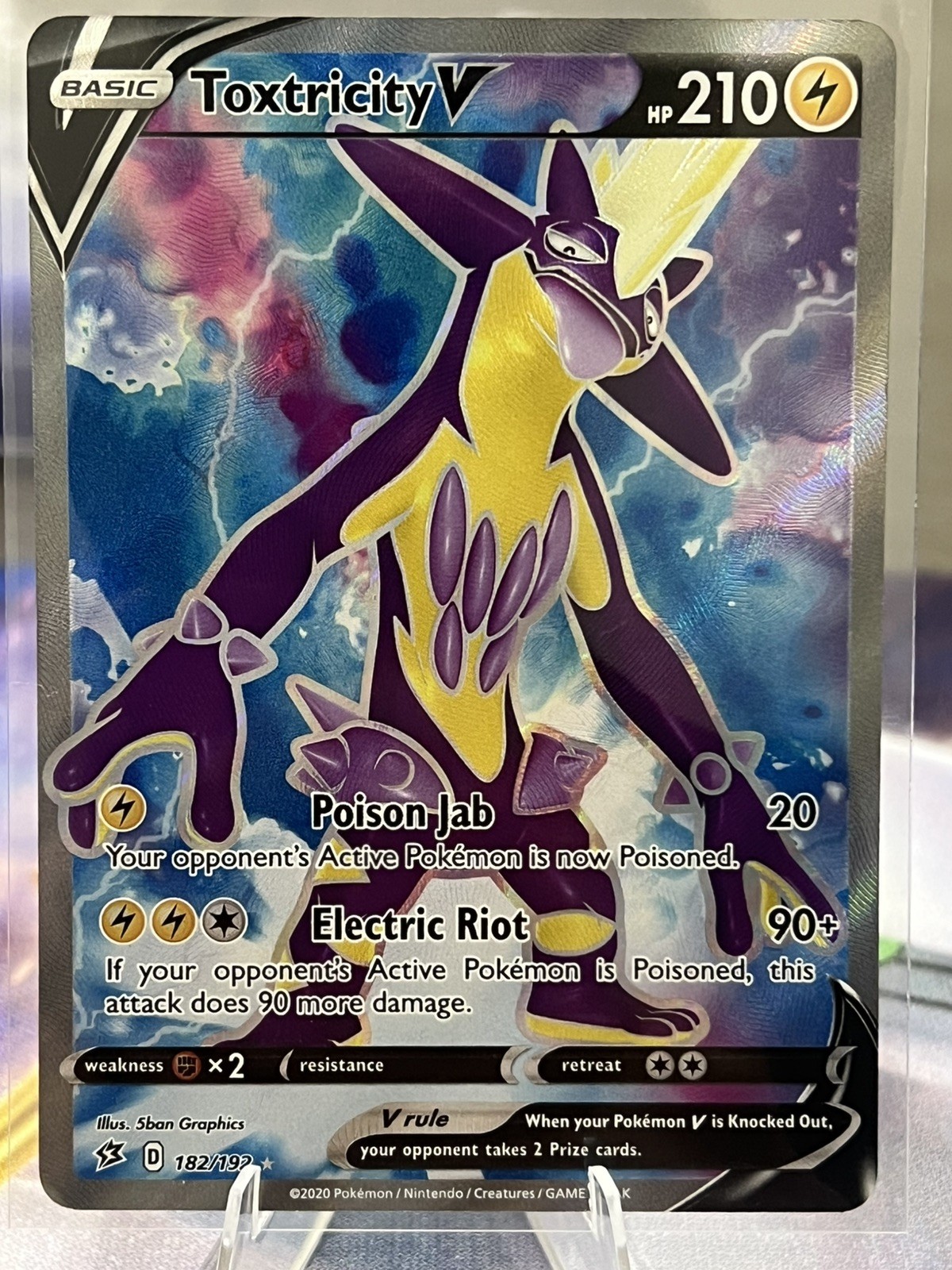 Toxtricity V Full Art 182/192 Ultra Rare Rebel Clash NM