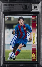 2004-05 PANINI MEGACRACKS LA LIGA #71BIS LIONEL MESSI RC BGS AUTHENTIC AUTO 10