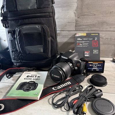 Canon EOS Rebel T3i 600D 18.0MP DSLR Camera + 18-55mm IS Kit Lens Battery SD Bag