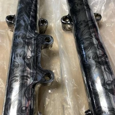 Harley 2000-07 Dyna Sportster FXR 39mm Lower Legs Fork Slider Skulls Over Chrome