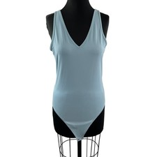 Abercrombie Fitch Blue Bodysuit V-Neck Comfortable Wide Strap XL X-Large NEW