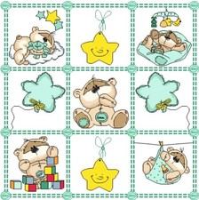 Schema Punto Croce Copertina Culla Corredo Nascita Orsetto Stella Ricamo