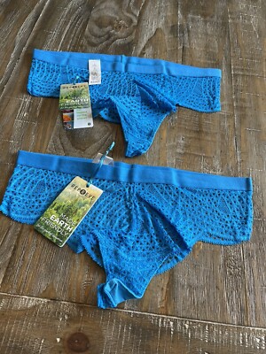 Clo Intimo  Repreve Lace Thong 2 pack NEW Blue Size Small NEW