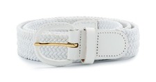 STREEZE Mens Elasticated Fabric Woven Braided Stretch Belt 30mm Leather Buckle