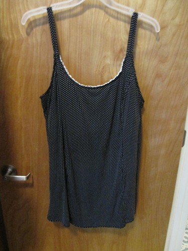 WOMAN'S 26W 26 SWIMSUIT SWIMWEAR PACIFIC CONNECTIONS POLKA DOT ONE PIECE SKIRTED