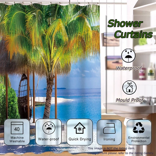 Write English With Fingers3D Shower Curtain Polyester Bathroom Decor Waterproof - Bild 5 von 6