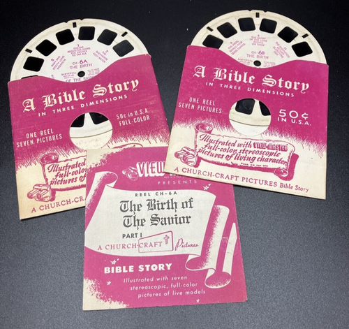 Vintage View-Master Bible Story reel Ch. 6A, 6B The Birth of the Savior 1947