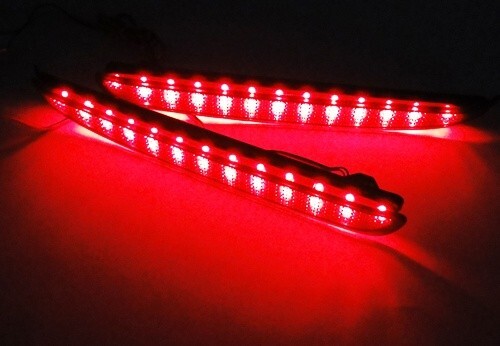 2x Black Smoked Lens LED Rear Bumper Reflector Tail Brake Stop Light For 2010-2013 Mazda 3 MAZDASPEED3 JDM Mazda3 / Axela Sport/Sedan/Mazdaspeed BL5FW BLEAW BLEFW