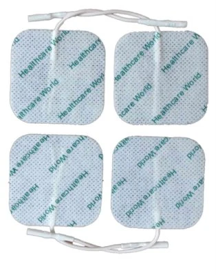 HEALTHCARE WORLD Square TENS/EMS Electrode Pads 2mm Pin Connection 5x5cm - Various Quantities